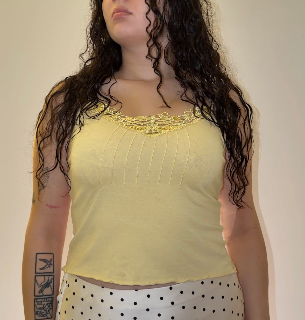 Yellow Lace Top - Size M