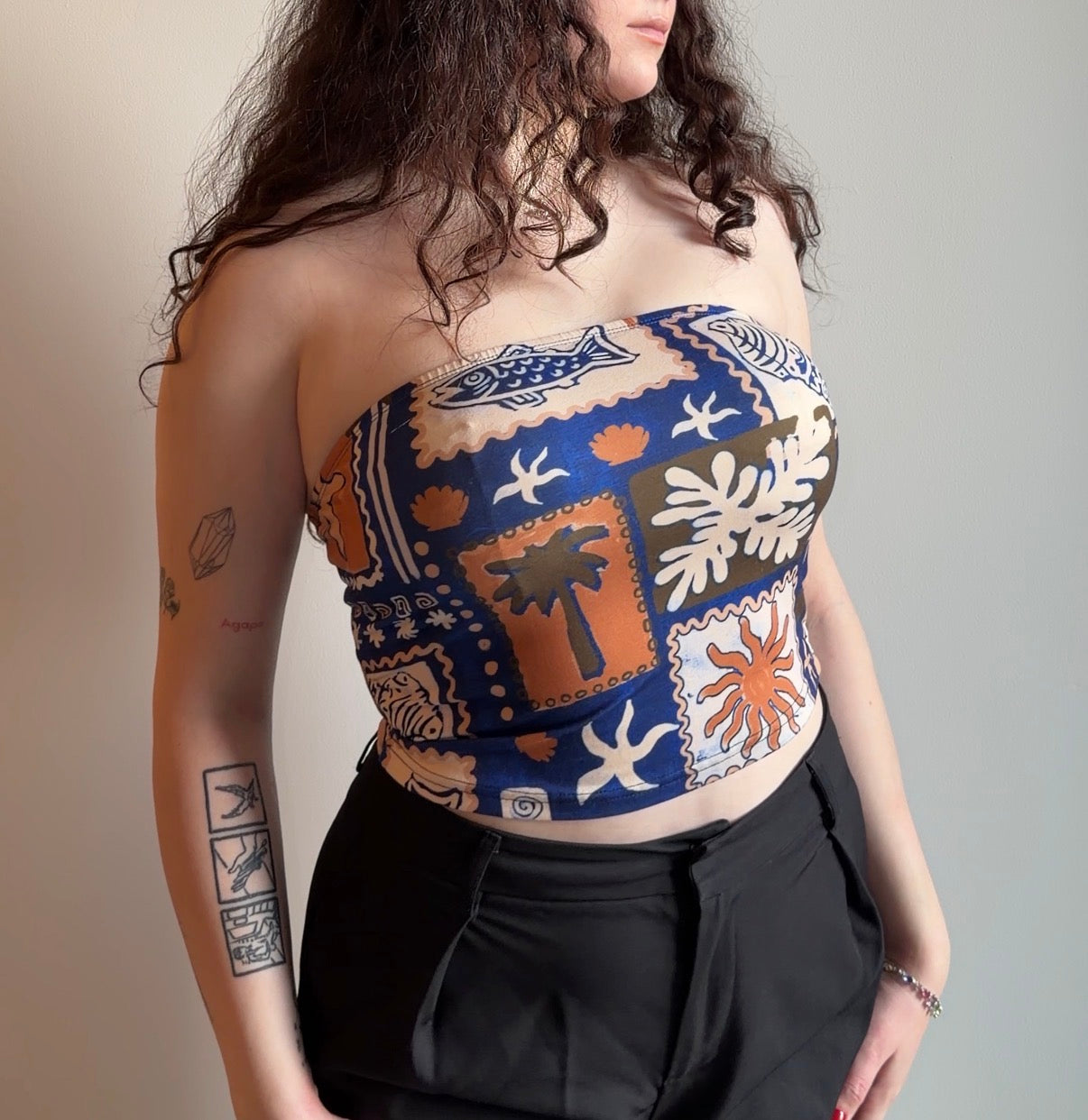 Lace tropical top - Size S