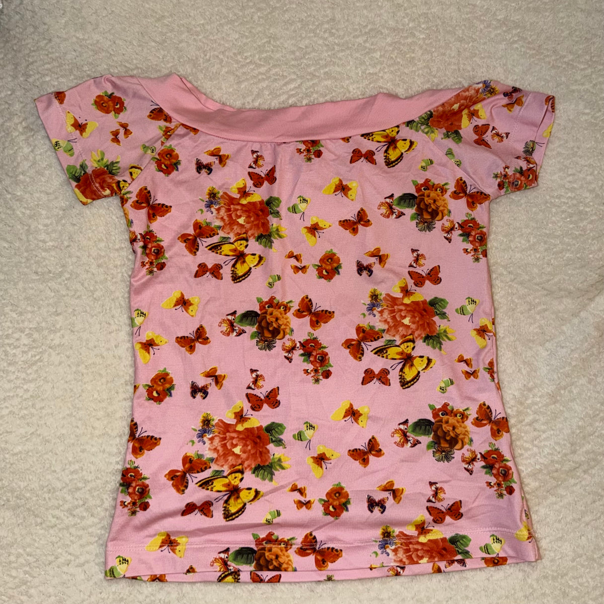 Floral pink Yes Miss T-Shirt - Size S