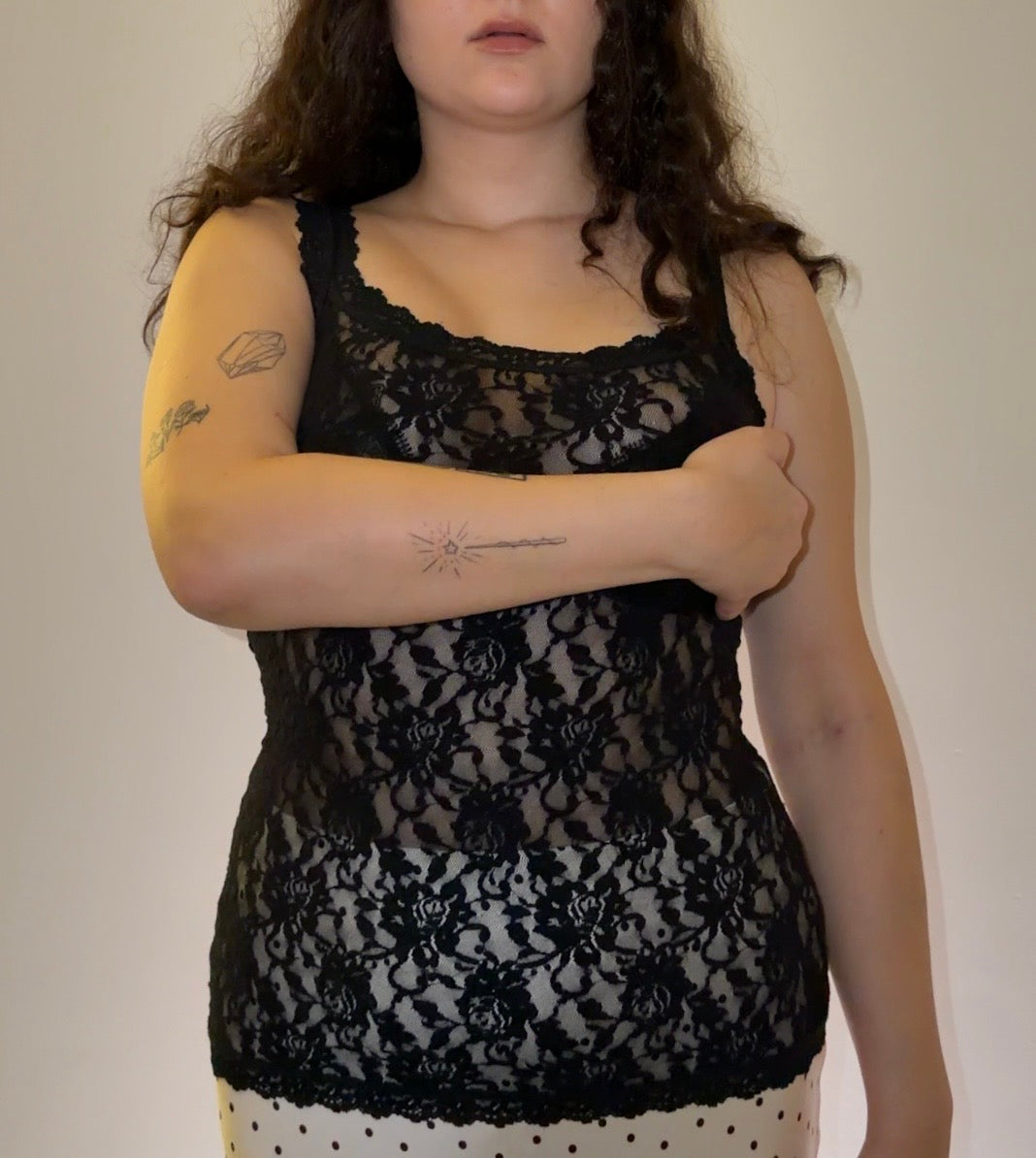 Black Lace Cami - Size M