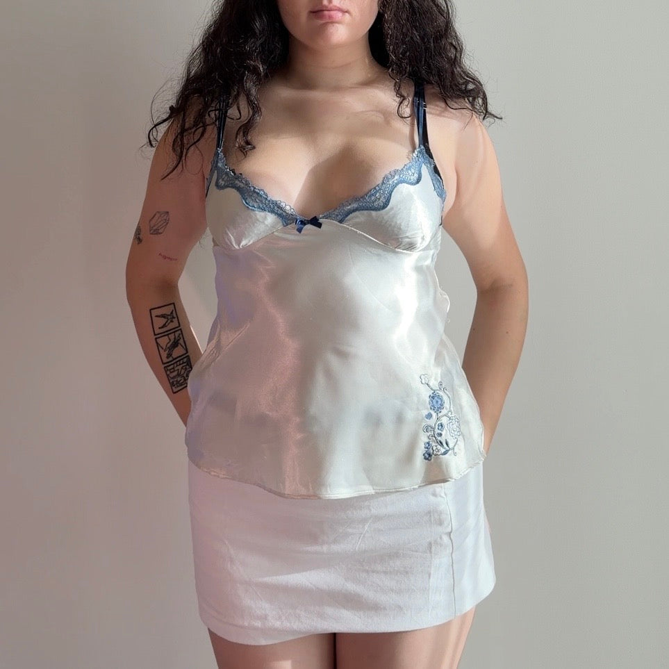 Pearl and Blue Top - Size S/M