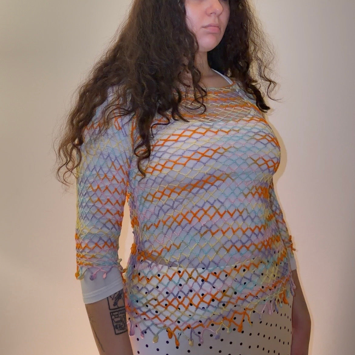 Multicolor Sheer Knit Jumper - Size S