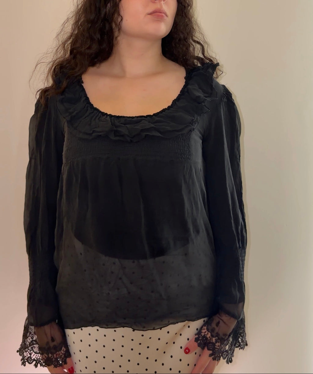 Black Madeline Top - Size S/M