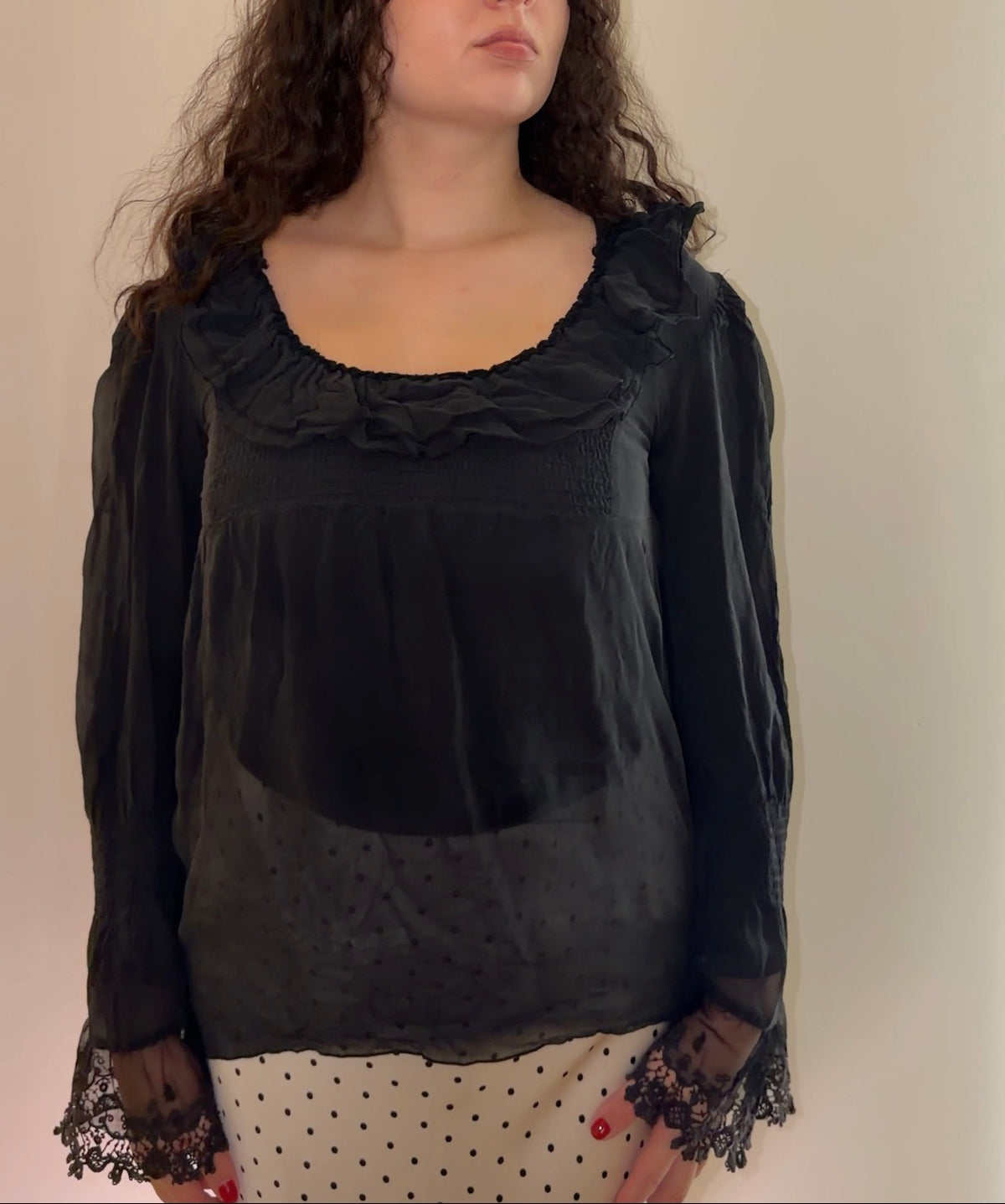 Black Madeline Top - Size S/M