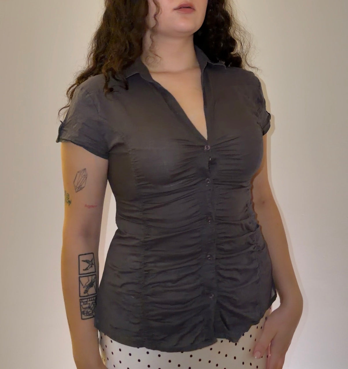 Grey Madonna Top - Size S