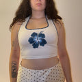 White Shop Flower Top - Size S