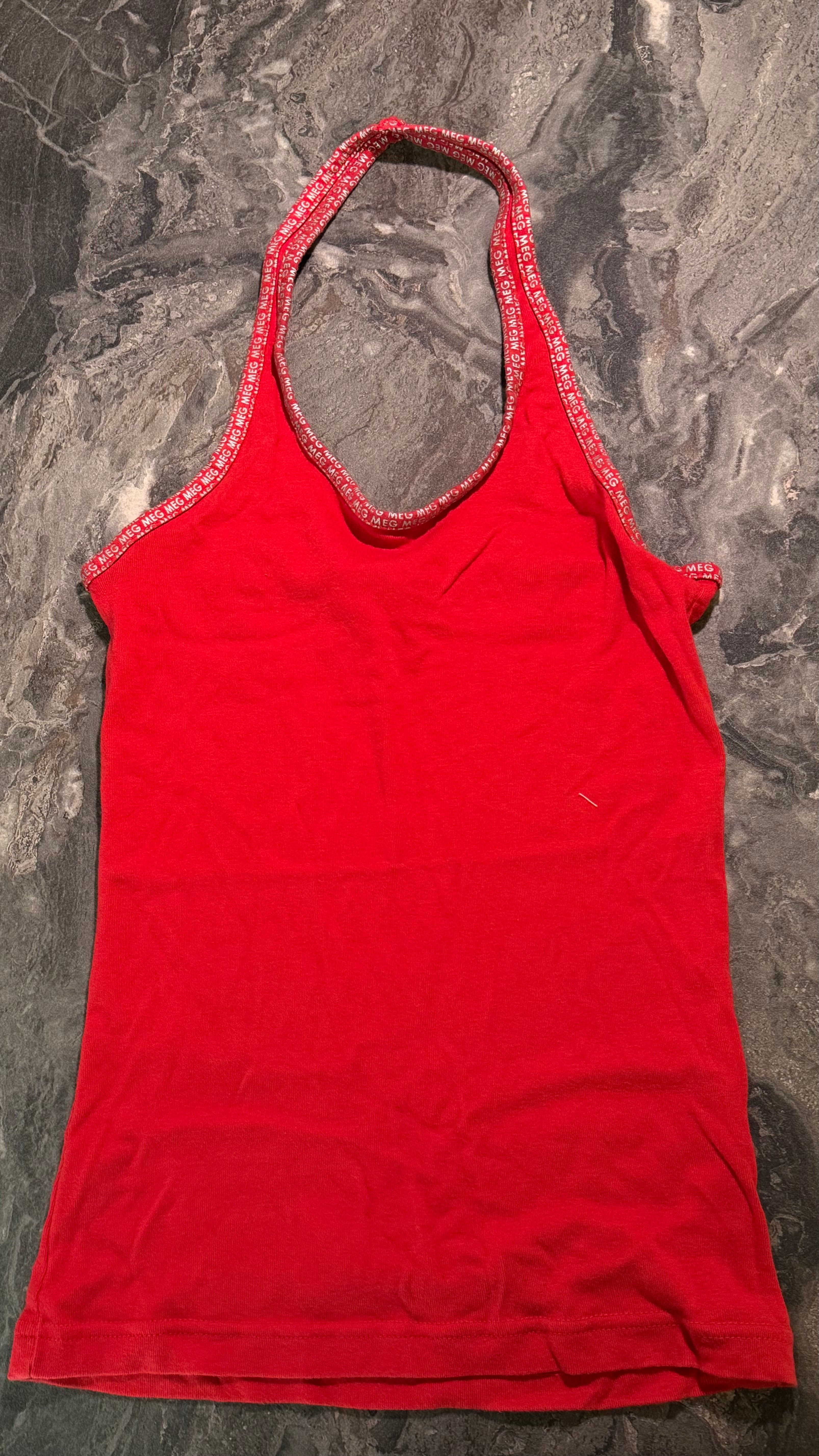 Vivid Red Cotton Cami - Size S