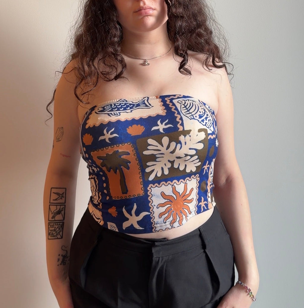 Lace tropical top - Size S