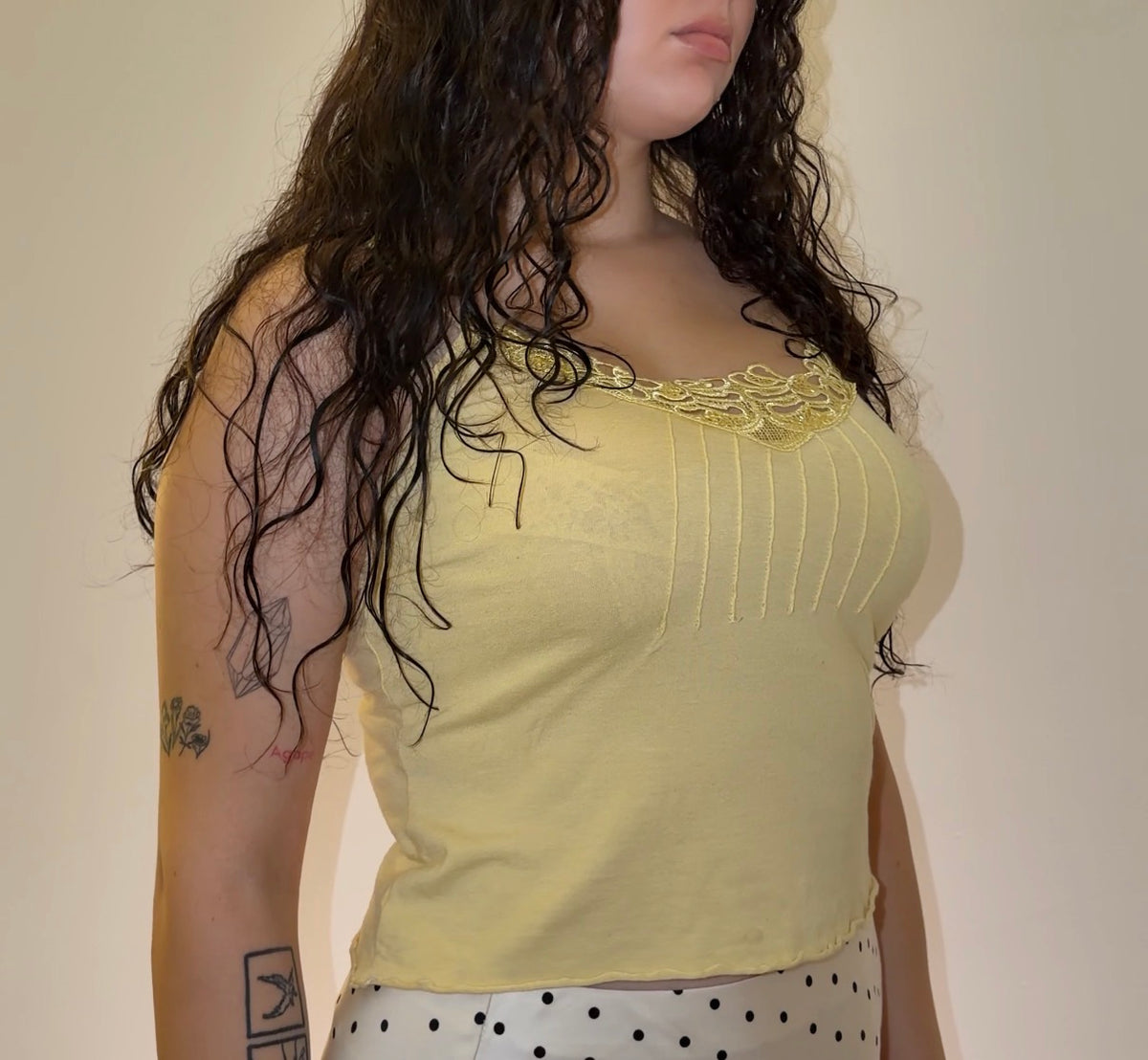 Yellow Lace Top - Size M