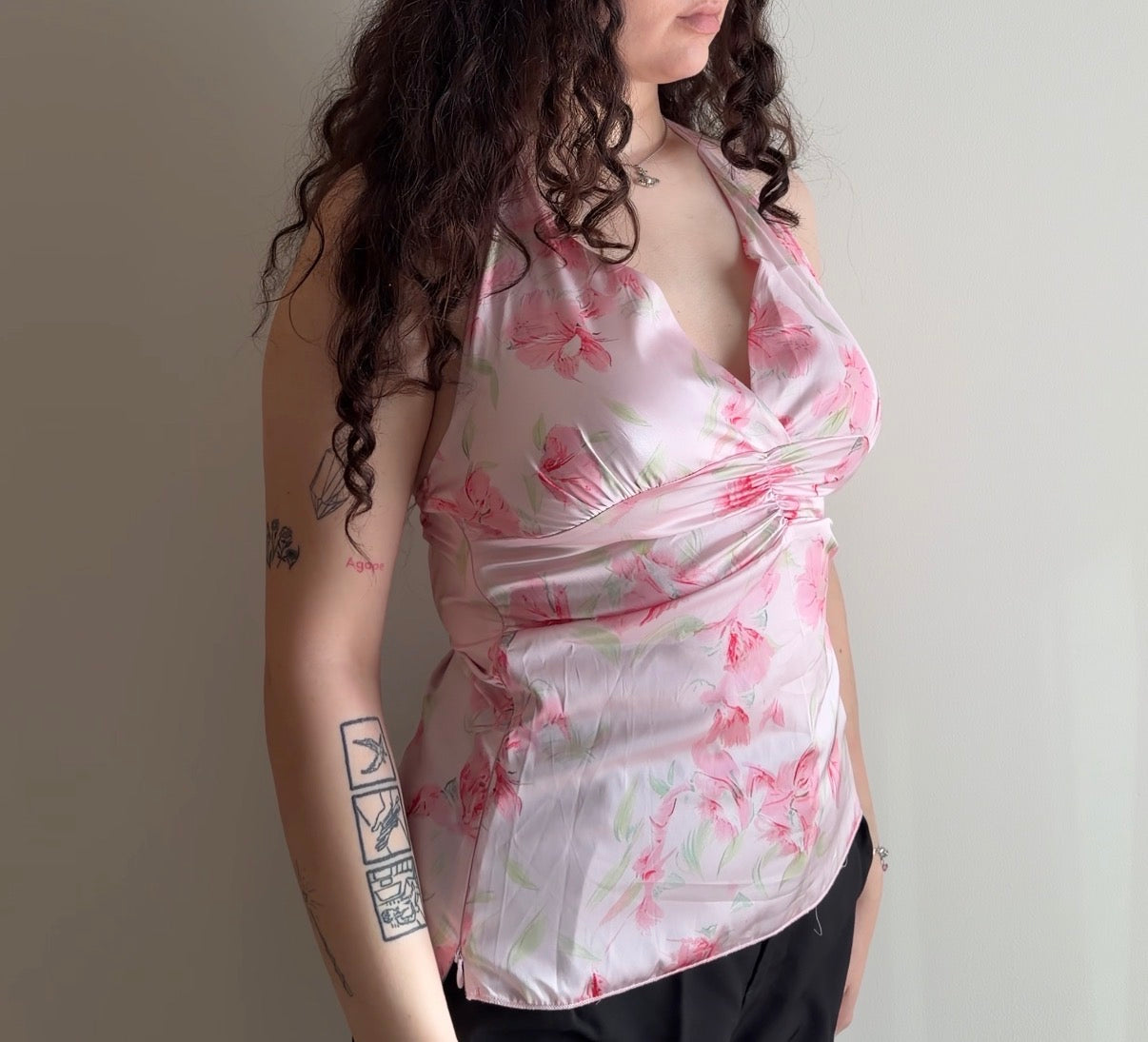 Pink Floral Top - Size M
