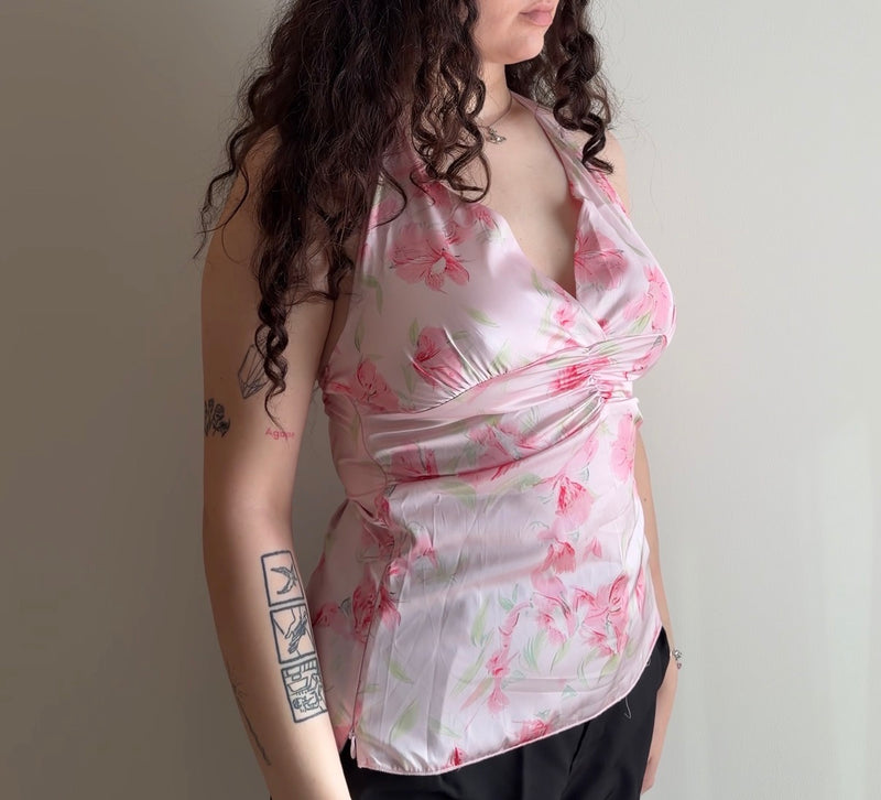 Pink Floral Top - Size M