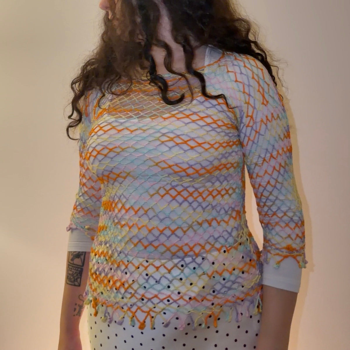 Multicolor Sheer Knit Jumper - Size S