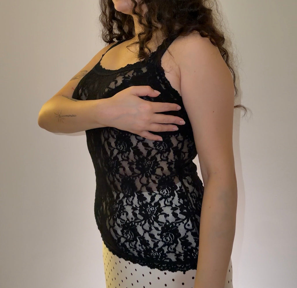 Black Lace Cami - Size M