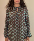 Blue ornament blouse - Size S/M