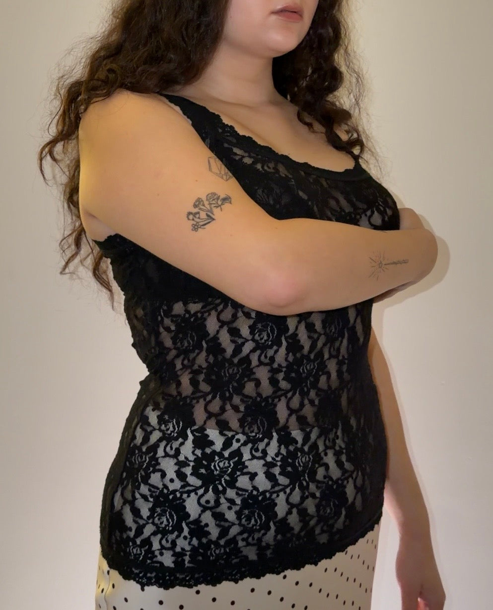 Black Lace Cami - Size M
