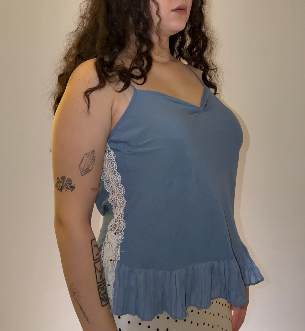 Blue Lace Top - Size M