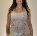 Pink top with Flowers Embroidery - Size S