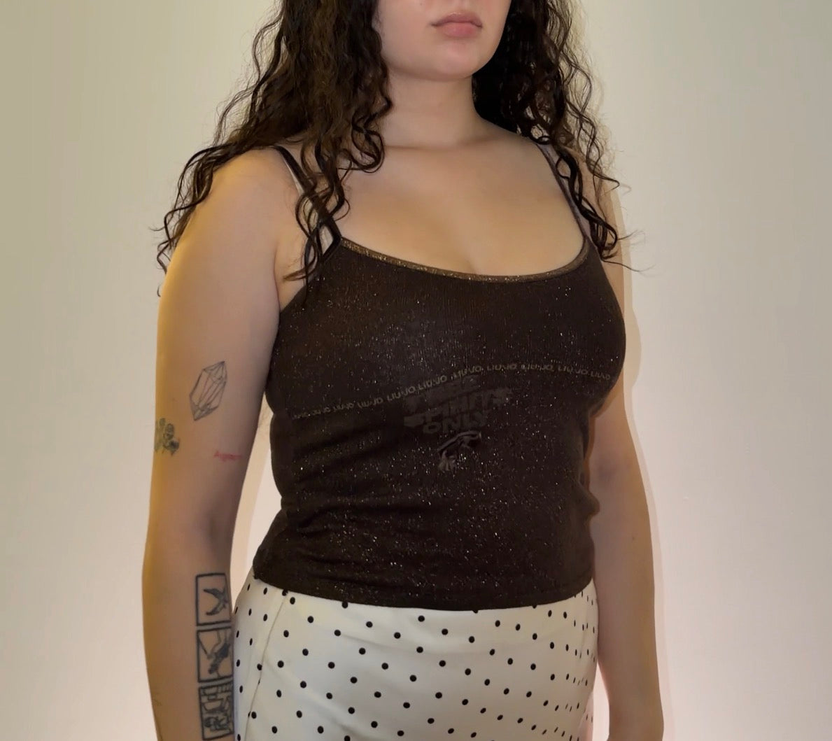Liu Jo Brown Sparkly Top - Size S/M