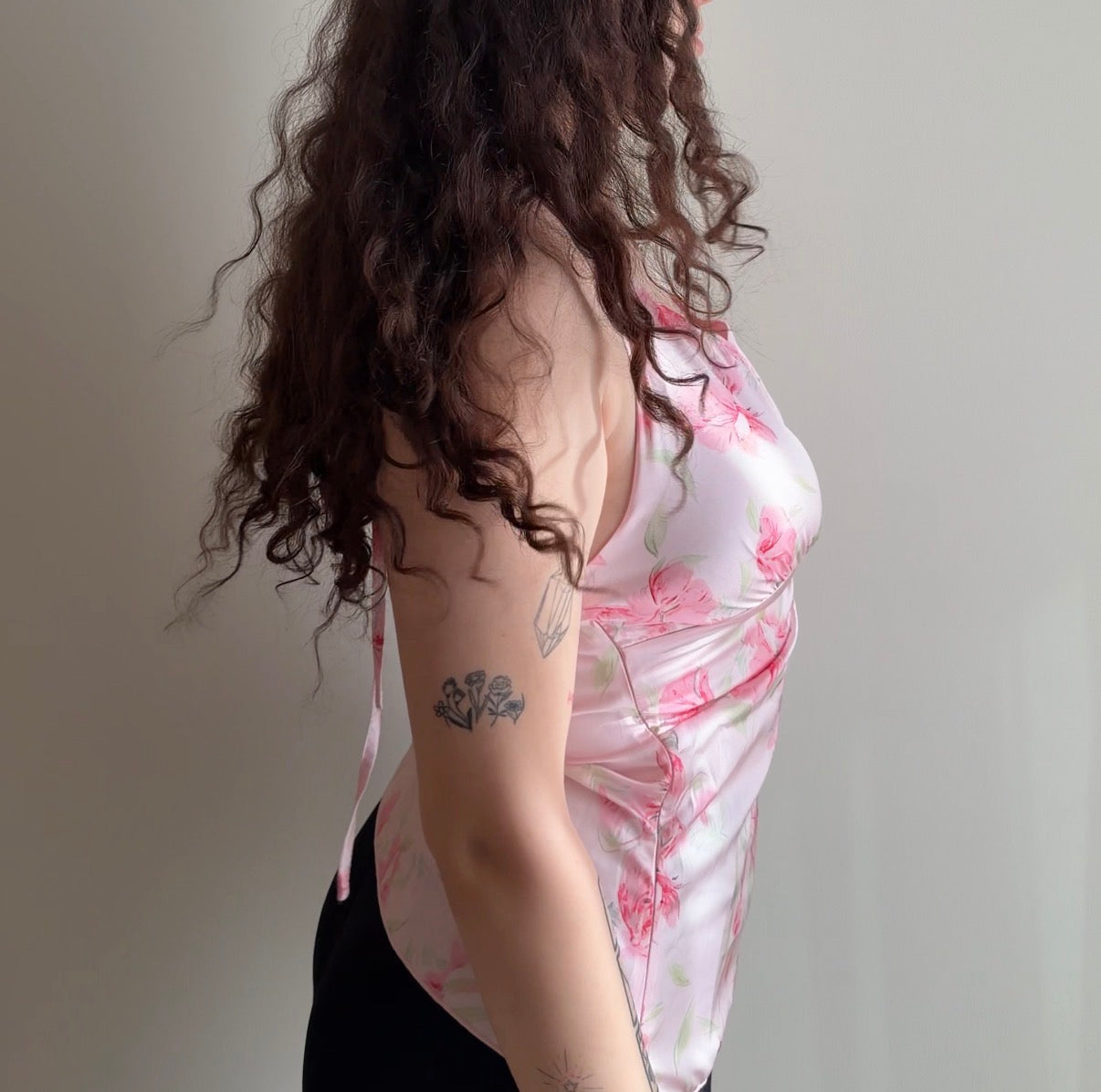 Pink Floral Top - Size M