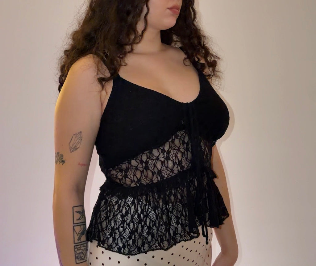 Black Lace Top - Size M