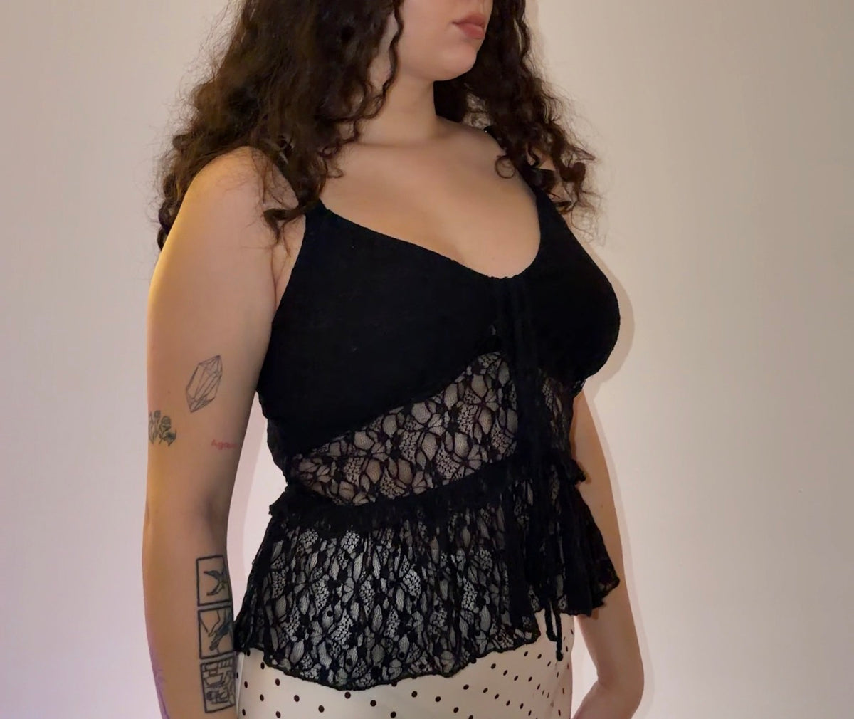 Black Lace Top - Size M