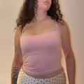 Pink Top with Blue Lace - Size S