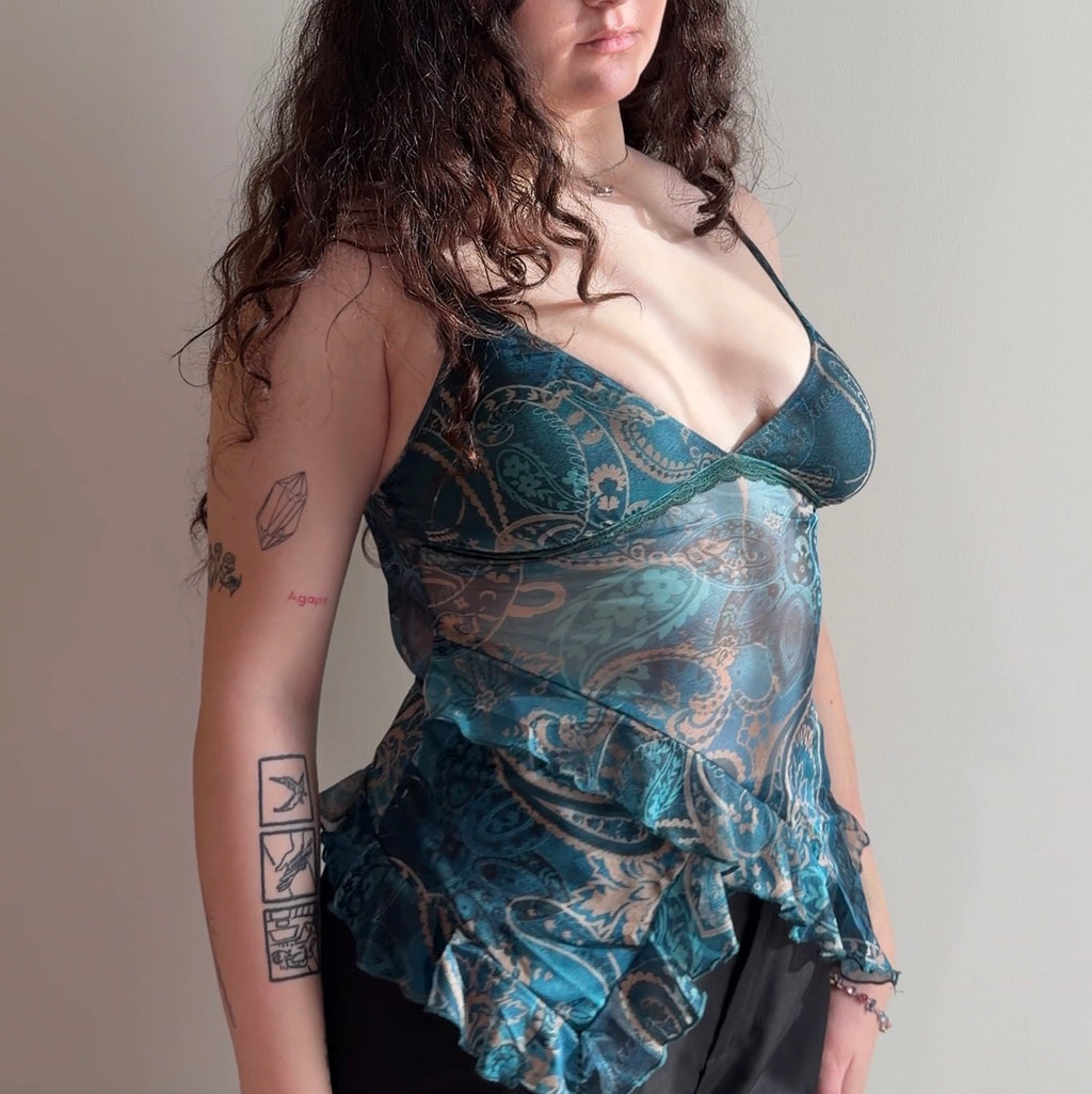 Emerald Floral Top - Size S