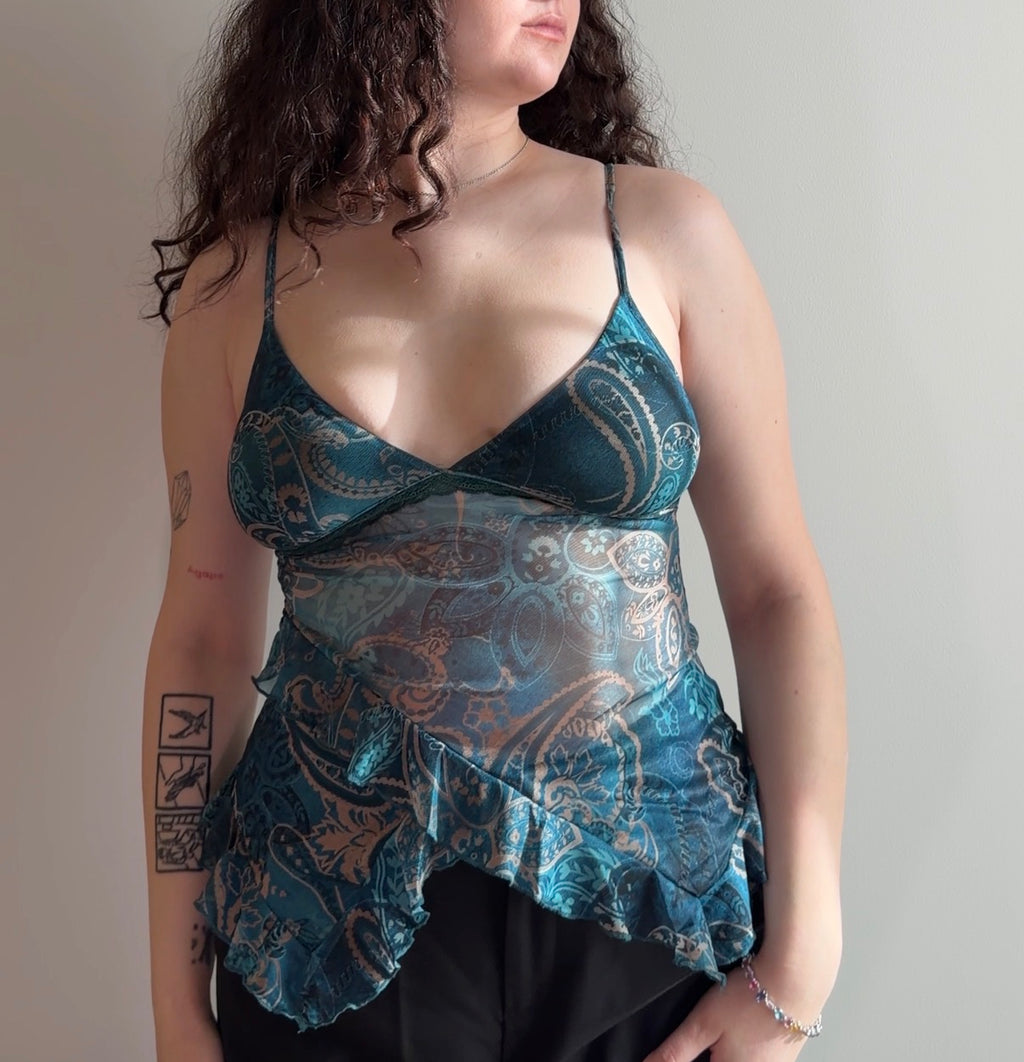 Emerald Floral Top - Size S