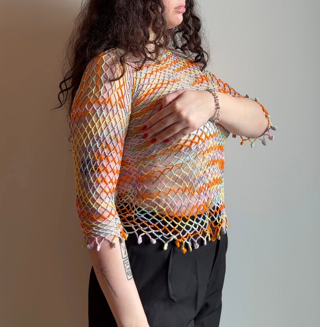 Multicolor Sheer Knit Jumper - Size S