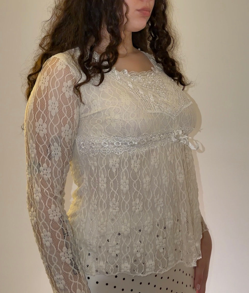 White Lace Sleeve - Size S