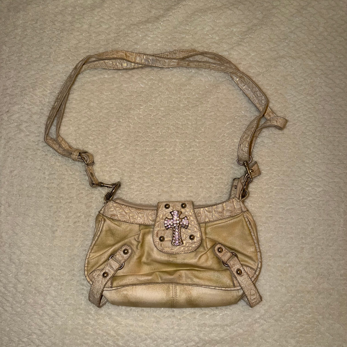 Beige bag with cross