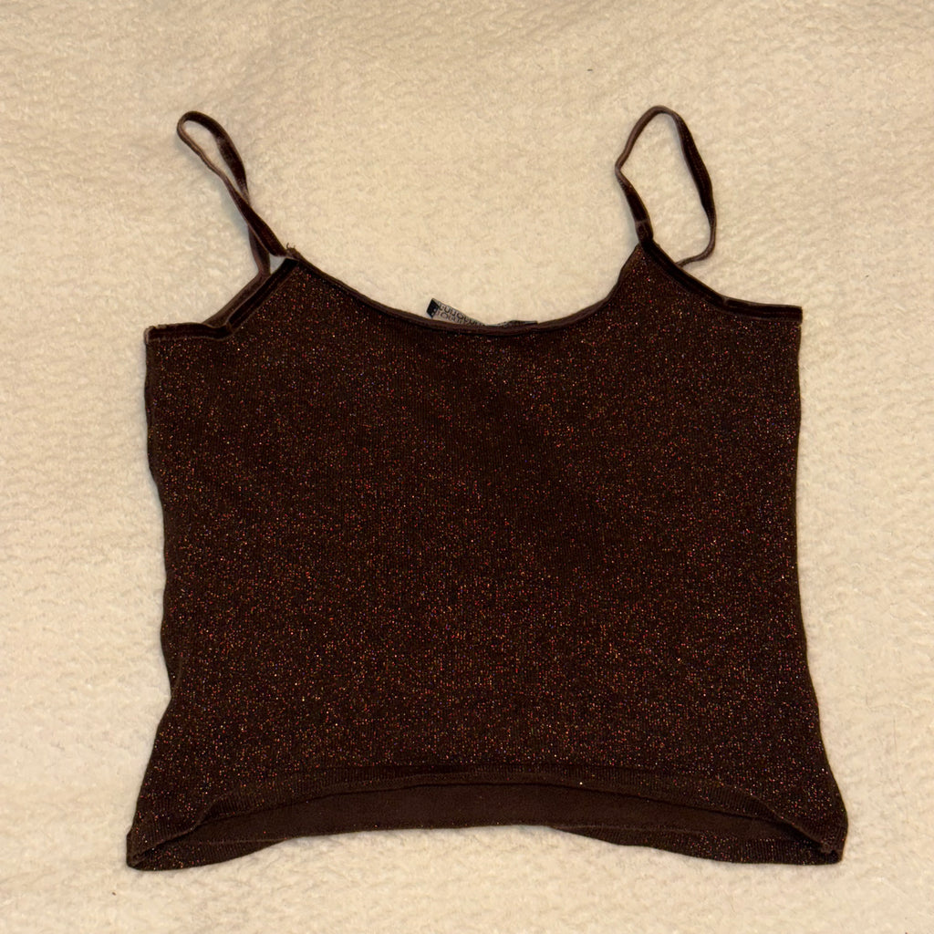 Liu Jo Brown Sparkly Top - Size S/M