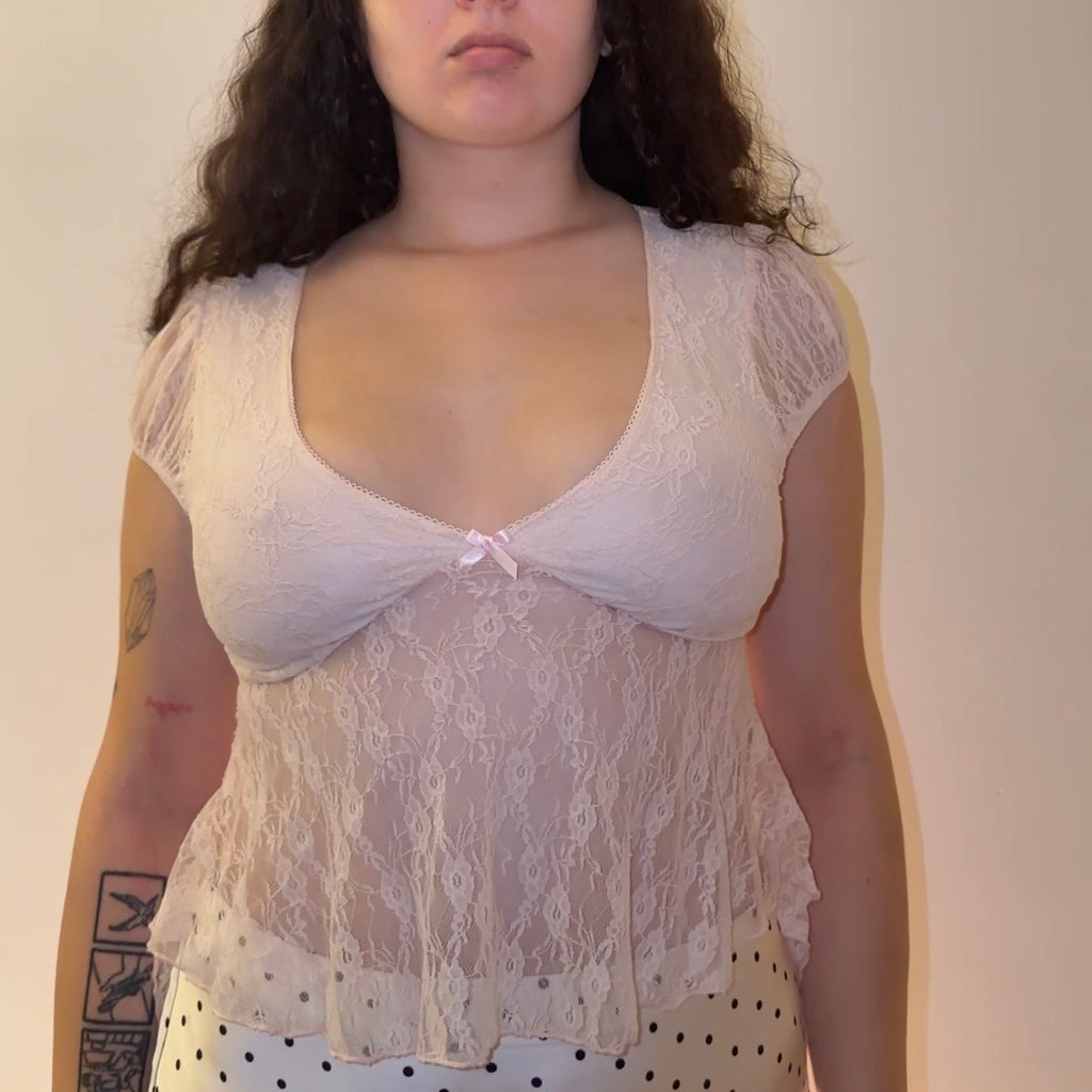Light Pink Lace top - Size M