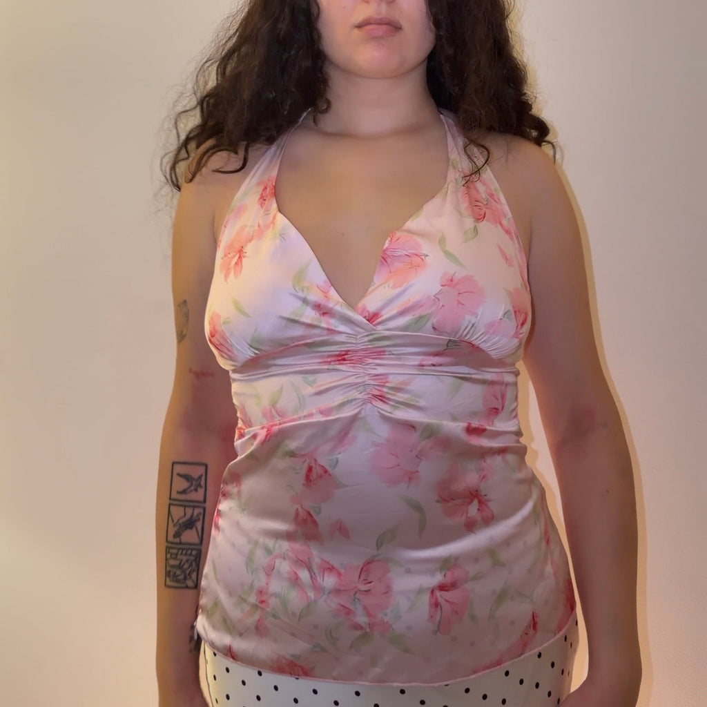 Pink Floral Top - Size M