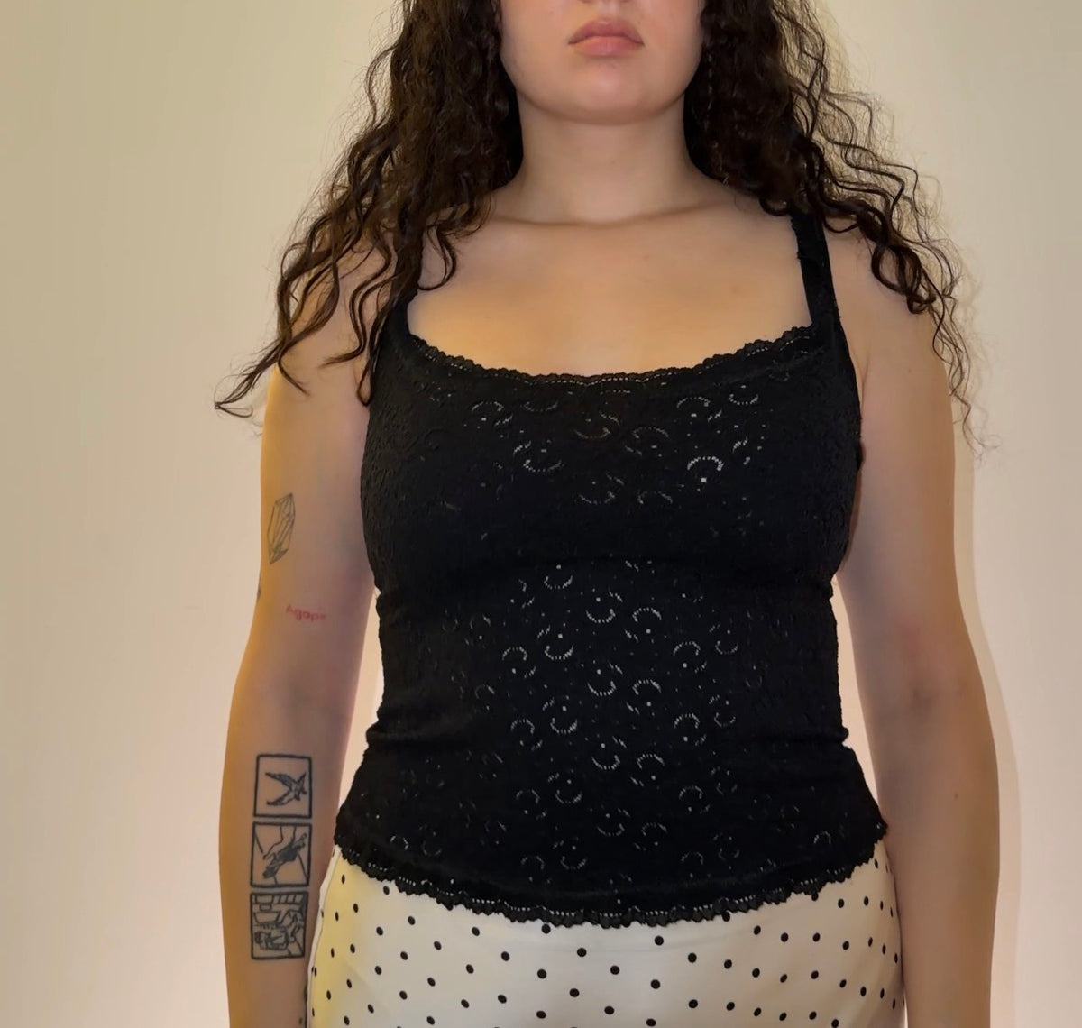 Black Lace Top - Size S/M