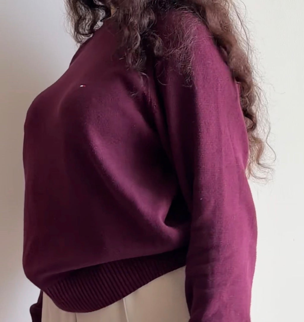 Tommy Hilfiger dark red sweater - Size M