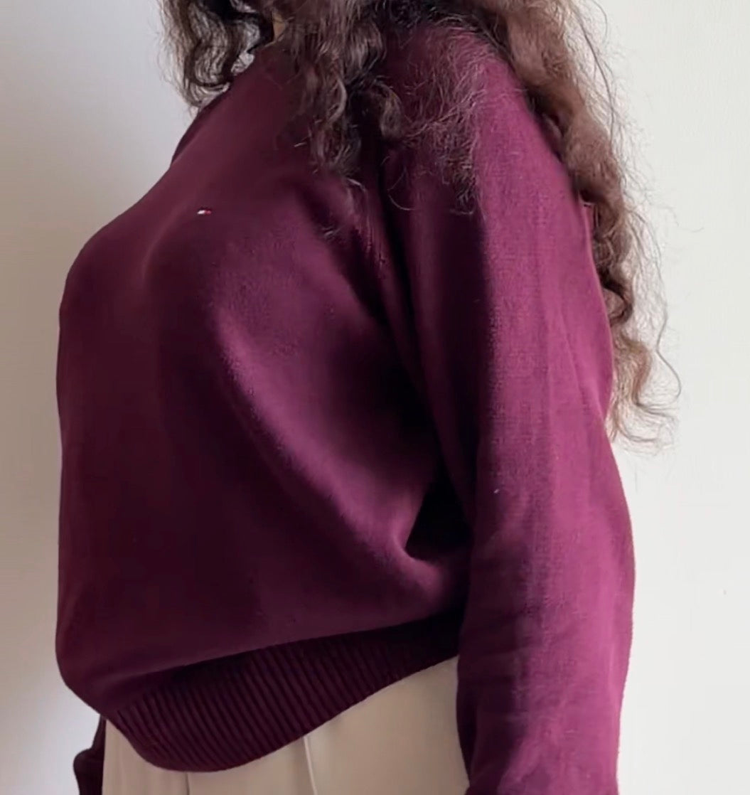 Tommy Hilfiger dark red sweater - Size M