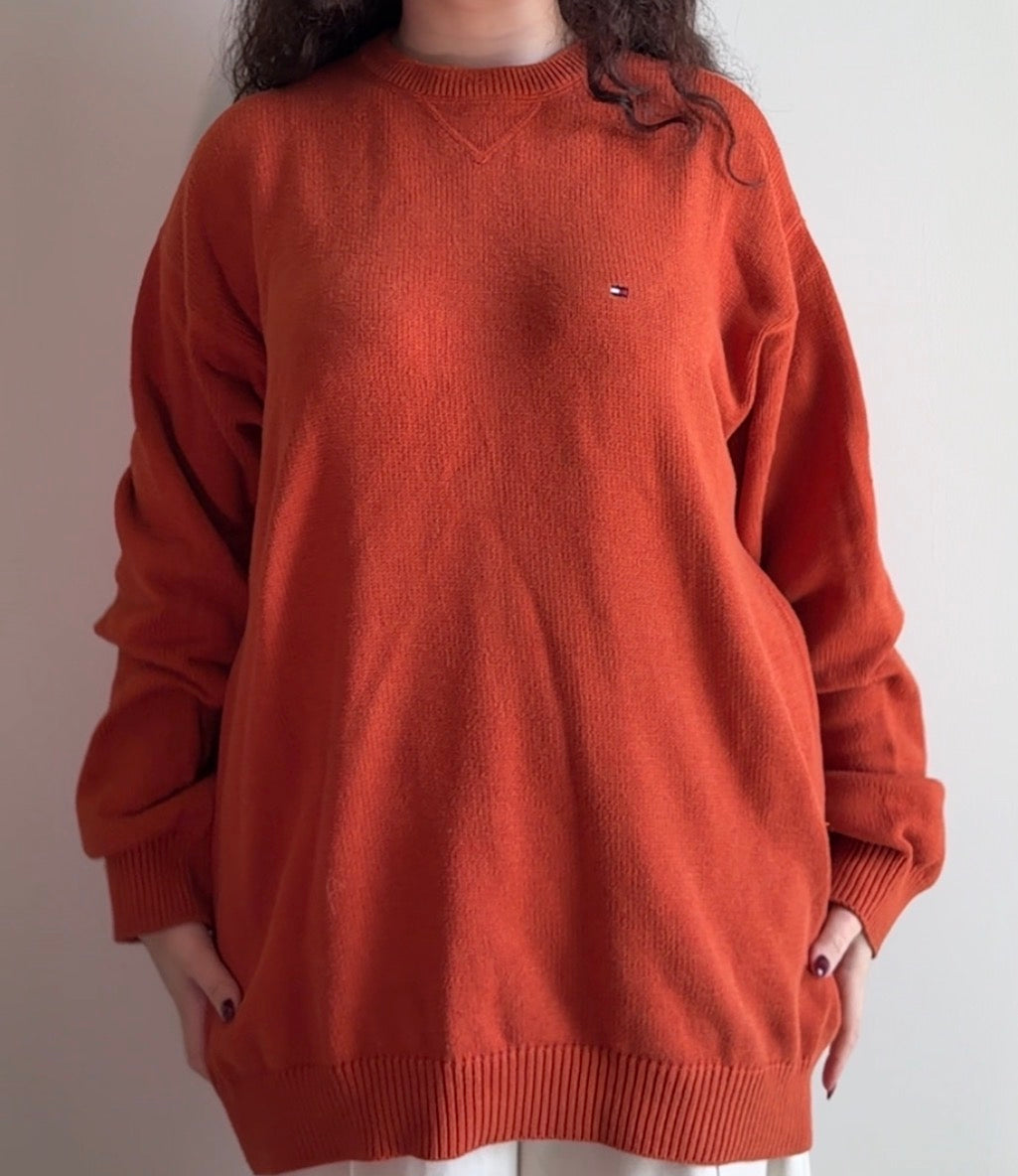 Tommy Hilfiger orange sweater - Size L