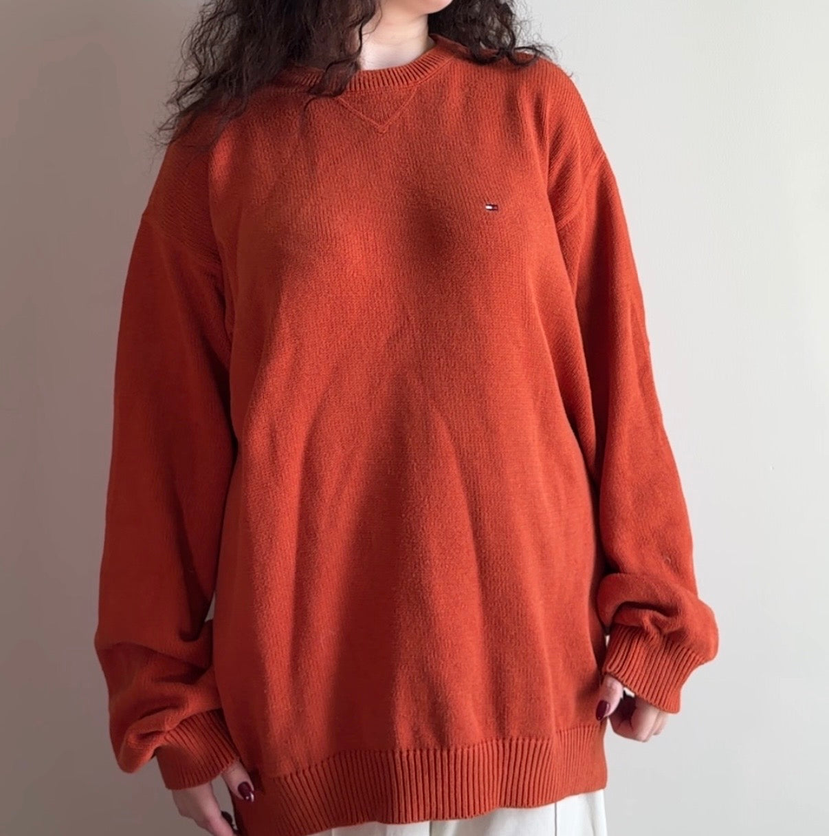 Tommy Hilfiger orange sweater - Size L