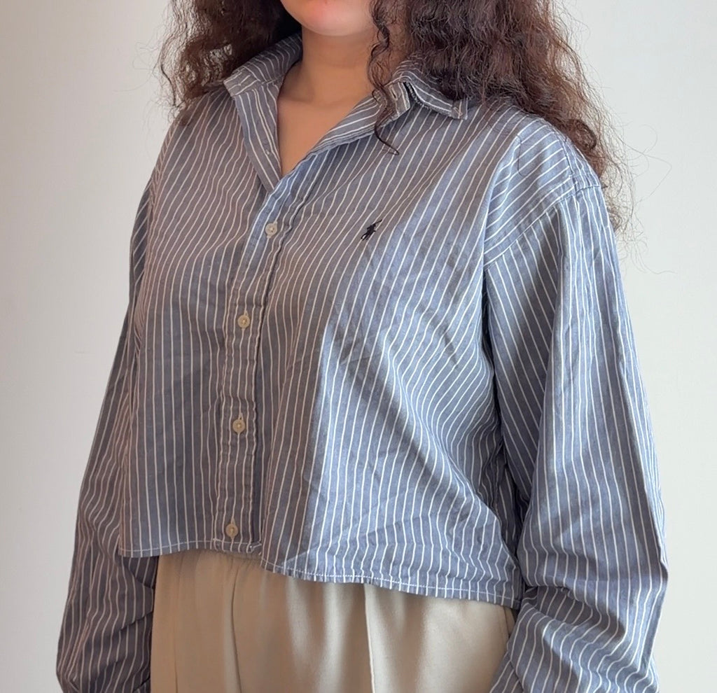 Ralph Lauren cropped light blue shirt - Size S