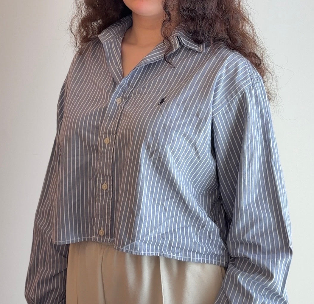Ralph Lauren cropped light blue shirt - Size S