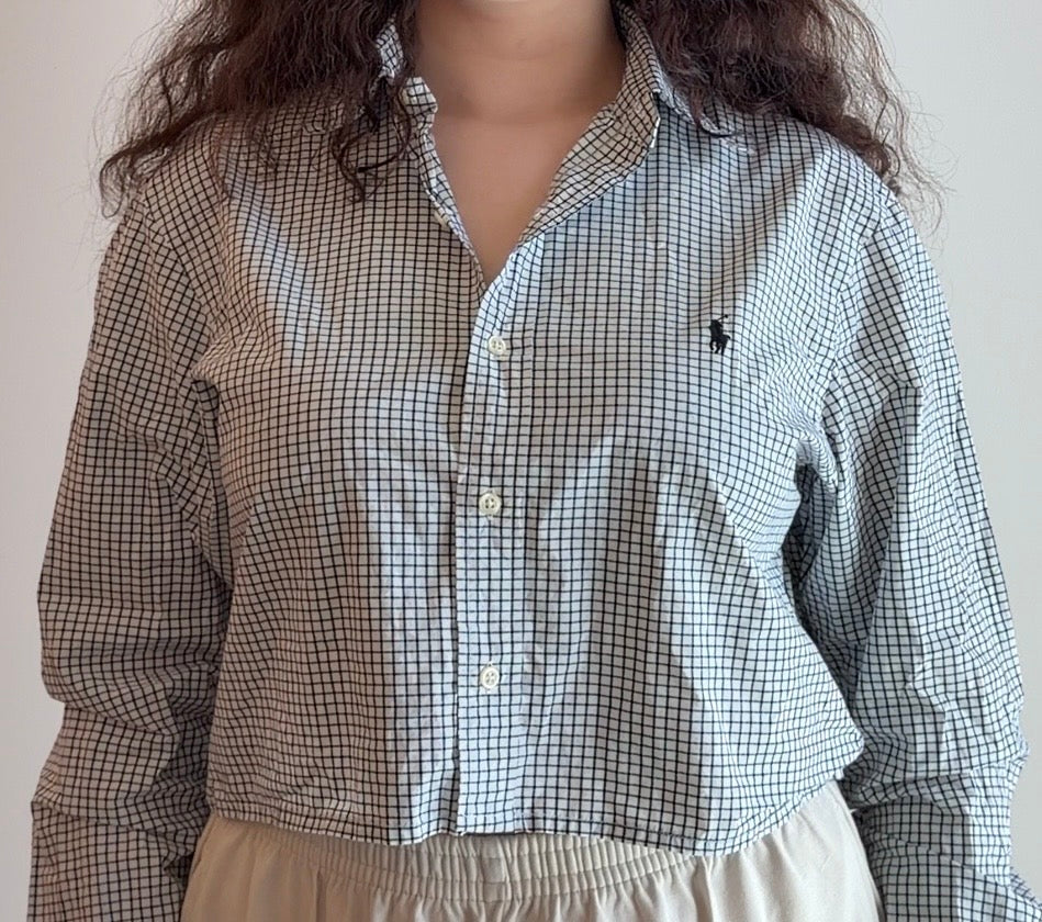 Ralph Lauren cropped light blue shirt - Size S