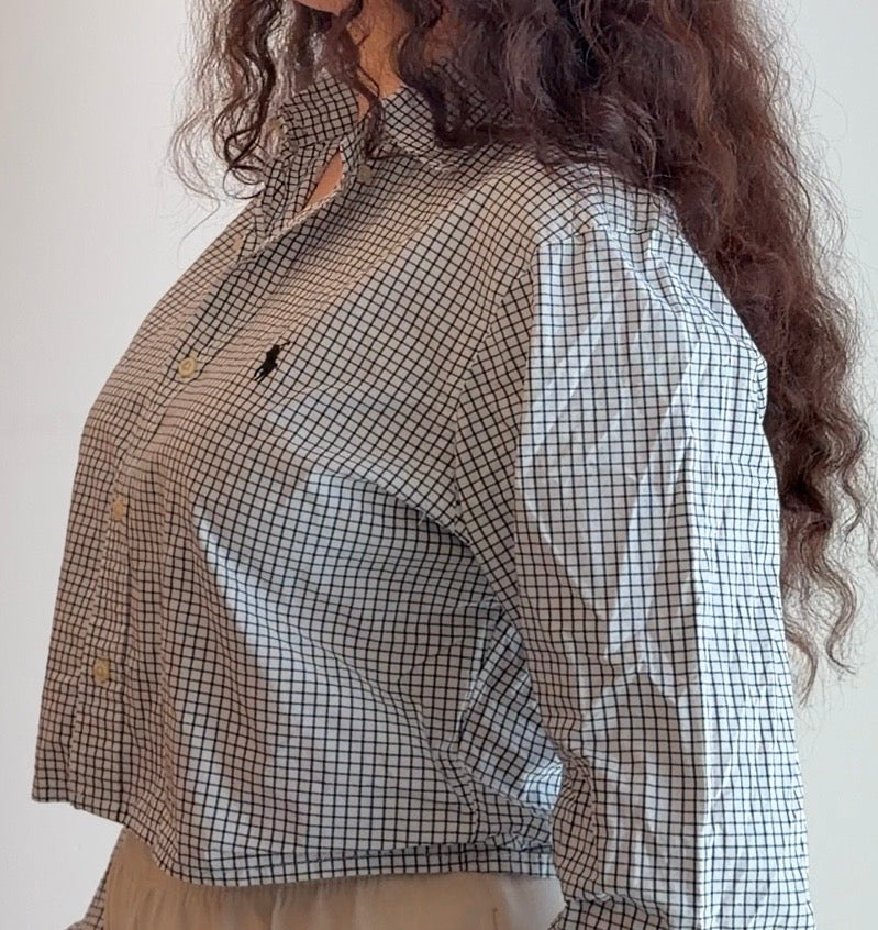 Ralph Lauren cropped light blue shirt - Size S