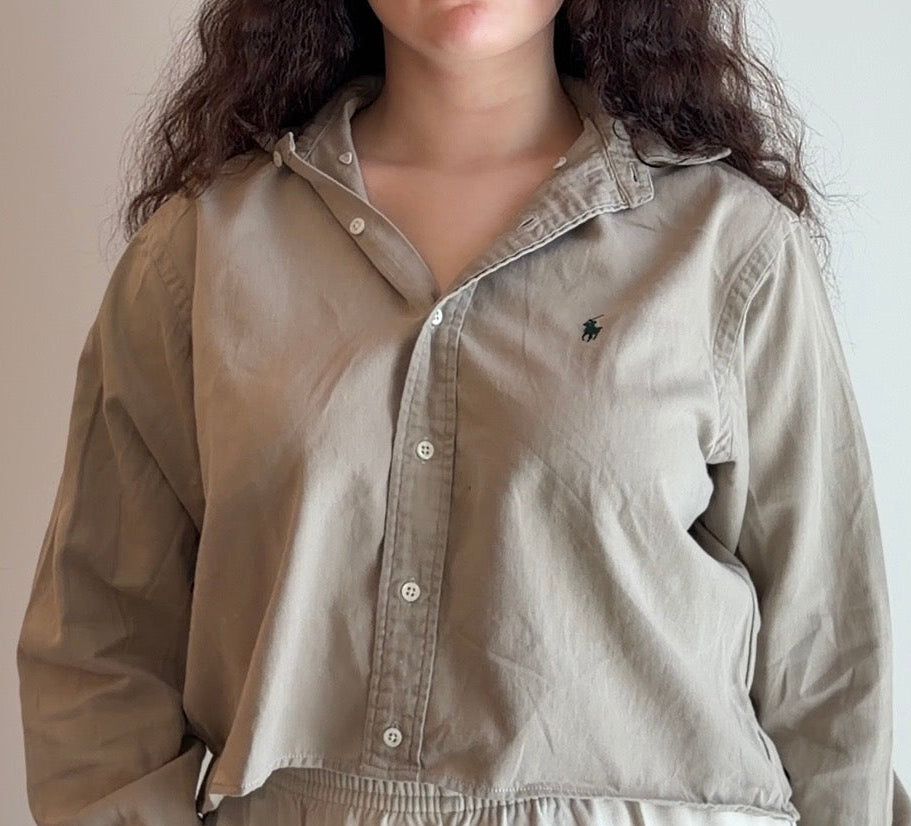 Ralph Lauren cropped beige shirt - Size M