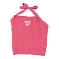 Unbranded Cropped Halterneck Top - XS Pink Cotton